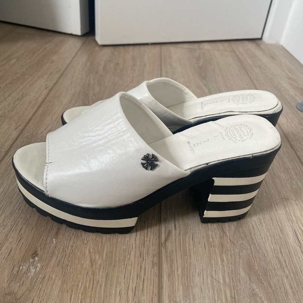 Chunky platform mules/ heels